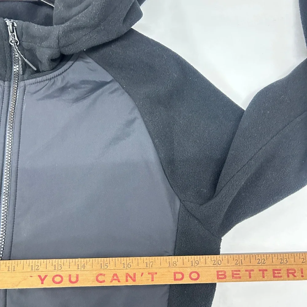 Asics Fleece Hoodie Full Zip Wind Resistant Small Black Gorpcore Sporty Athletic